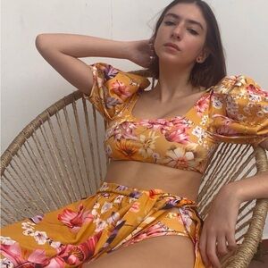Encantadore for Anthropologie Floral Bikini Set – Size Large – Luxury Swim NWT